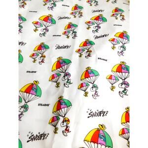 Vintage Stearns Peanuts Snoopy Woodstock Parachute Fabric Remnant 66x110